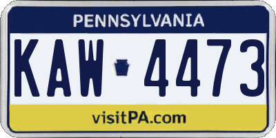 PA license plate KAW4473