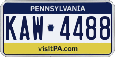 PA license plate KAW4488