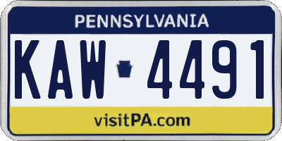 PA license plate KAW4491
