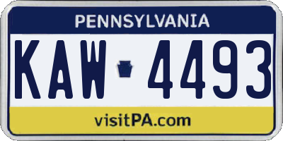 PA license plate KAW4493