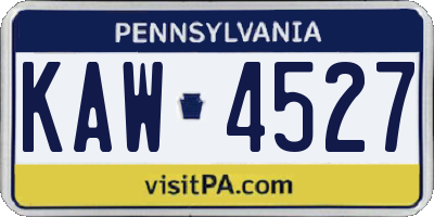 PA license plate KAW4527