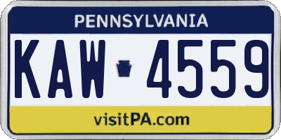 PA license plate KAW4559