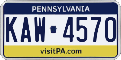 PA license plate KAW4570