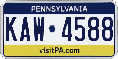 PA license plate KAW4588