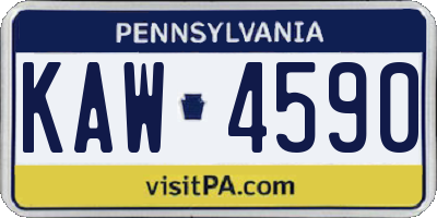 PA license plate KAW4590
