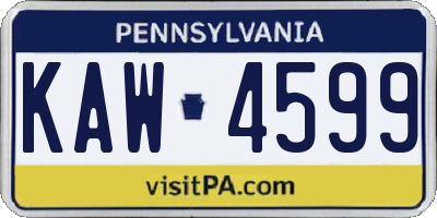 PA license plate KAW4599