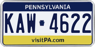 PA license plate KAW4622
