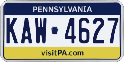 PA license plate KAW4627