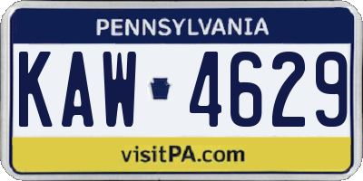 PA license plate KAW4629