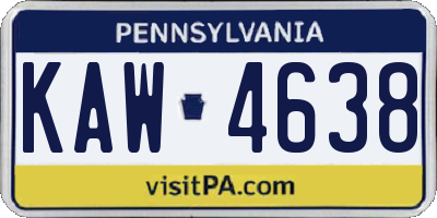 PA license plate KAW4638