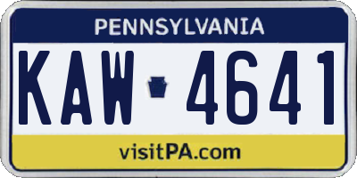 PA license plate KAW4641