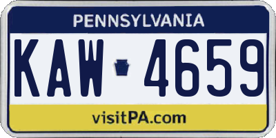 PA license plate KAW4659