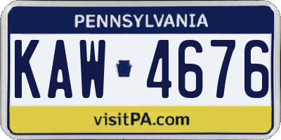 PA license plate KAW4676