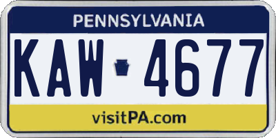 PA license plate KAW4677