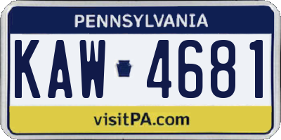 PA license plate KAW4681