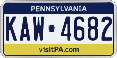 PA license plate KAW4682