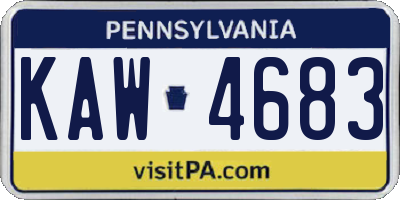 PA license plate KAW4683