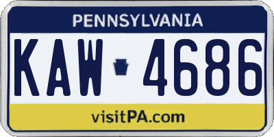 PA license plate KAW4686