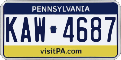 PA license plate KAW4687