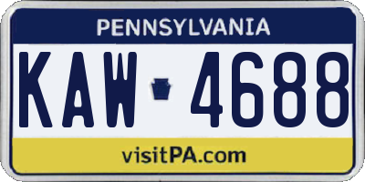 PA license plate KAW4688