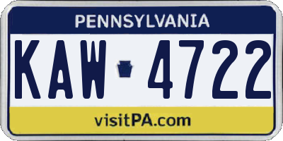 PA license plate KAW4722