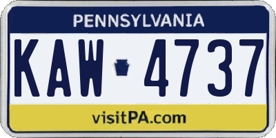 PA license plate KAW4737