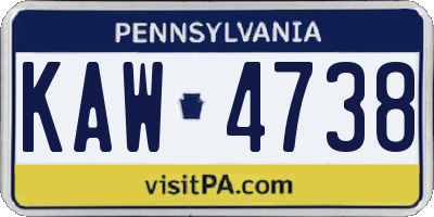 PA license plate KAW4738