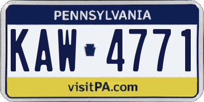PA license plate KAW4771
