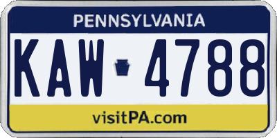 PA license plate KAW4788