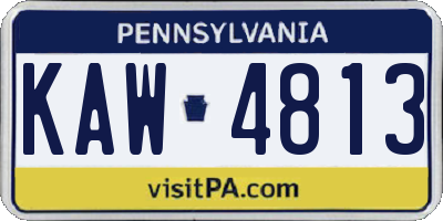 PA license plate KAW4813