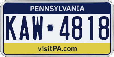 PA license plate KAW4818