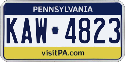 PA license plate KAW4823