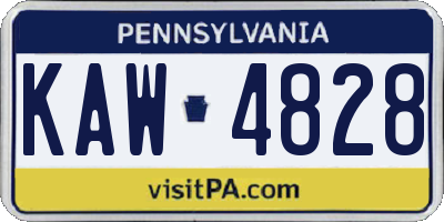 PA license plate KAW4828