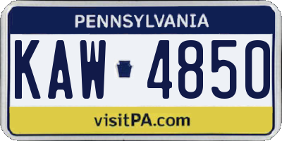 PA license plate KAW4850