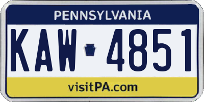 PA license plate KAW4851