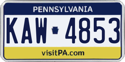 PA license plate KAW4853