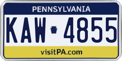 PA license plate KAW4855