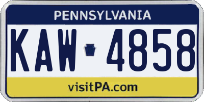PA license plate KAW4858