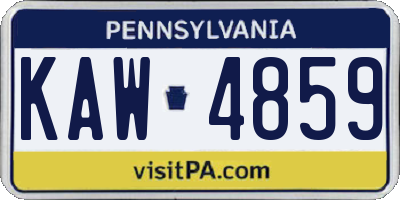 PA license plate KAW4859