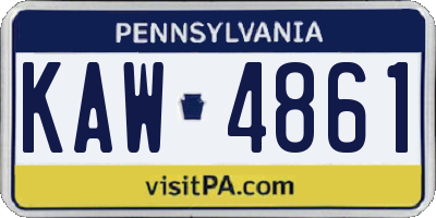 PA license plate KAW4861