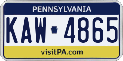PA license plate KAW4865