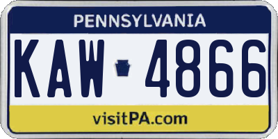 PA license plate KAW4866