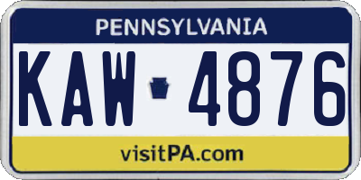 PA license plate KAW4876