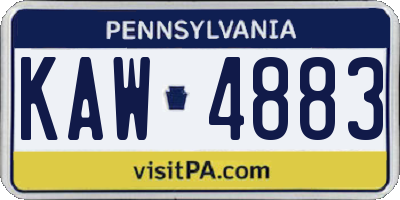 PA license plate KAW4883