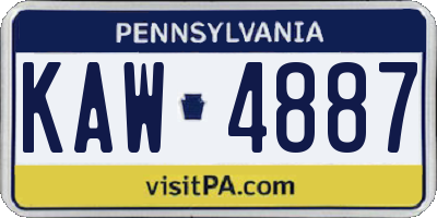 PA license plate KAW4887