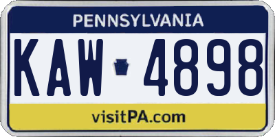 PA license plate KAW4898