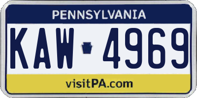 PA license plate KAW4969