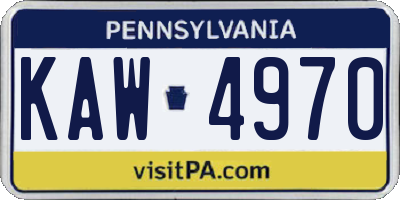 PA license plate KAW4970