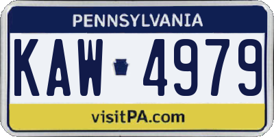 PA license plate KAW4979