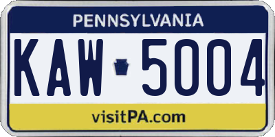 PA license plate KAW5004